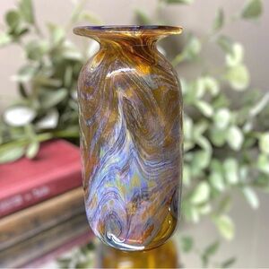 Vintage Drew Smith Art Glass Vase Signed 6 3/4” Tall Dated 2/75 GHG A-657